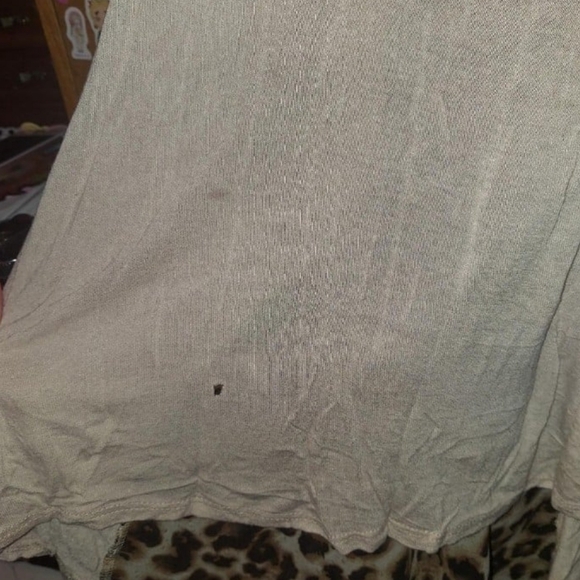 Wetseal semi sheer leopard print back panel fishtail tank top - Picture 2 of 7